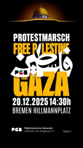 Protestmarsch "FREE PALESTINE!" @ Hillmannplatz