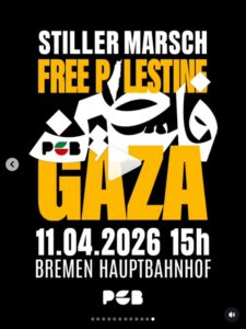 Stiller Marsch. Free Palestine! Free Gaza! @ Hauptbahnhof