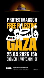 Free-Gaza-Protestmarsch. Es spricht Jules El Khatip @ Hauptbahnhof